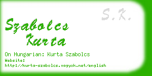 szabolcs kurta business card